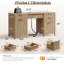 Bureaux de 58 pouces avec bureau cannelé avec rangement, bureau d'ordinateur de bureau moderne avec 5 tiroirs et armoire, tiroir à dossiers en bois pour bureau, chambre à coucher, bureau, salon-252645394