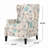 Single Seating Pushback Recliner  Classic Living Room Soft White Fabric Wingback Recliner with Nailhead Trim