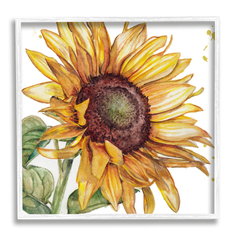 Tournesol moderne de près encadré par Studio 731 rep. Levison Designs, H 12 po x l 12 po x P 1,5 po