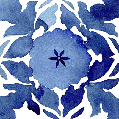 Carreau bleu marine - peinture sur toile tendue