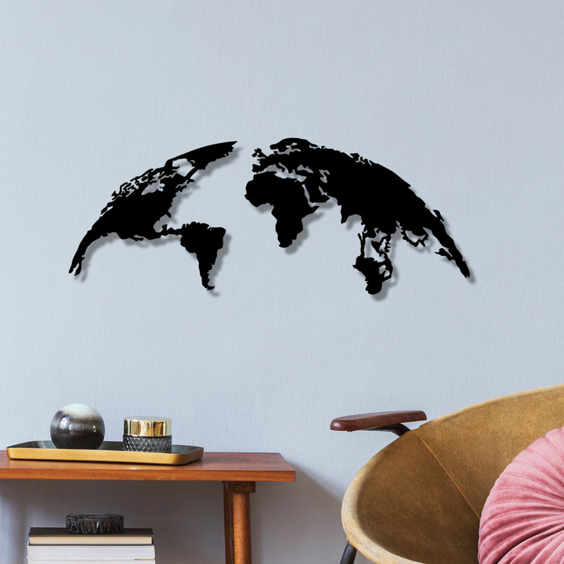 Stylish Decorative Metal Wall Accessory, Black, 39.4 x 15.4 inches | 100% Metal Construction, Thickness: 0.06 inches | Lightweight at 1.5 lbs, Easy Wall Mounting | Perfect for Modern Home Decor & Business Spaces