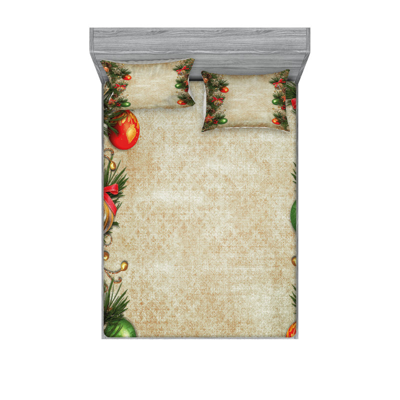 Multicolore drap-housse et coussin décoratif Ambesonne, Ensemble de draps pour très grand lit californien