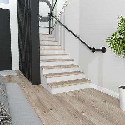 Vinyl 1.73'' Thick x 12.2'' Wide x 49.8'' Length Stair Tread with Cap Universal in Classic Acacia -  Victoria Home, 7914005021