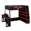 Modern Loft Bed Combining Study Area, Extensive Storage, Dynamic RGB Lighting, and Flexible Table Positioning-150388033
