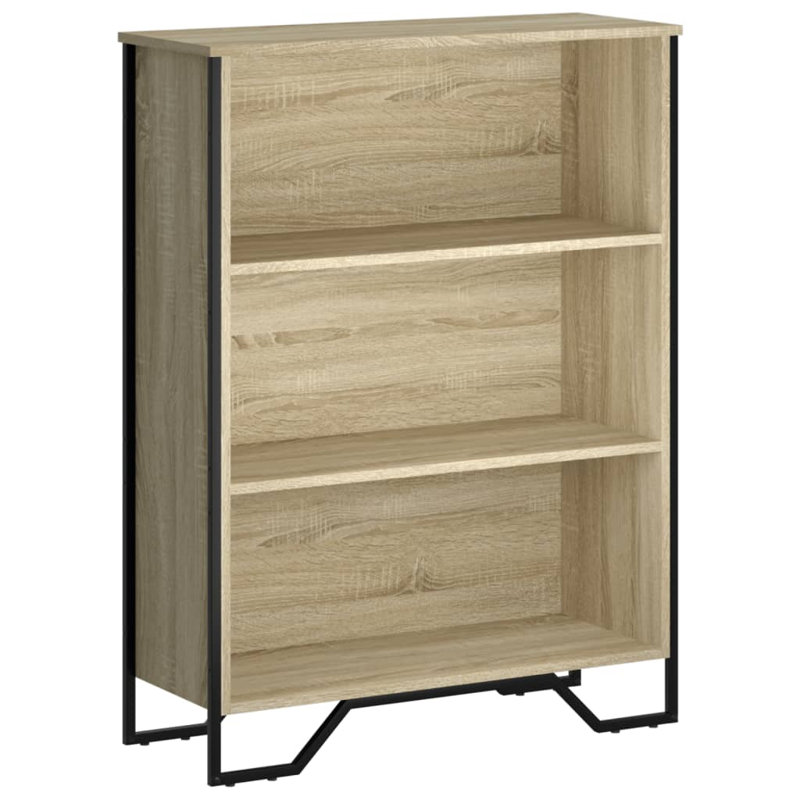 Bibliothèque vidaXL Bois d'ingénierie, métal, Chêne sonoma, (3 tablettes) H 41,7 po x l 31,5 po x P 12,2 po