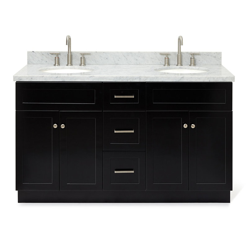 Ensemble de meuble-lavabo double 61 po Abell, Noir, noir, noir, noir