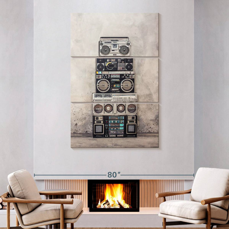 Abarca Boombox Stack, 74" H x 48" W