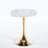 Square Tulip Dining Table For 2-4 Persons, 24 Inch Small Kitchen Table With Sturdy Golden Metal Pedestal Base, Modern Bistro Table For Small Space, Apartment, Cafe, Office, Living Room (White & Gold)-1428474486