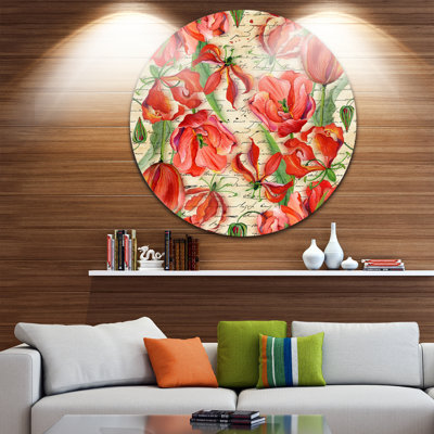 « discontinue red fleur pattern », impression