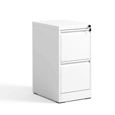 Classeur vertical en métal avec serrure, 2 tiroirs, construction pour le bureau / la maison, grand tiroir inclinable, utilisation de bureau