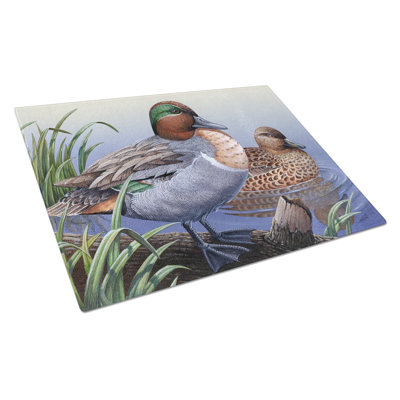 Caroline's Treasures Ducks in the Water Glass Cutting Board