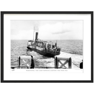 Worthing, The Lady Rowena Leaving The Pier 1921 by Francis Frith - Single Picture Frame Print