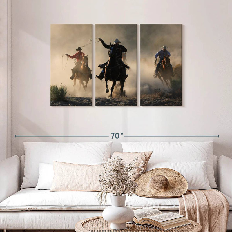 Lelar Cowboys In Action, 28" H x 45" W