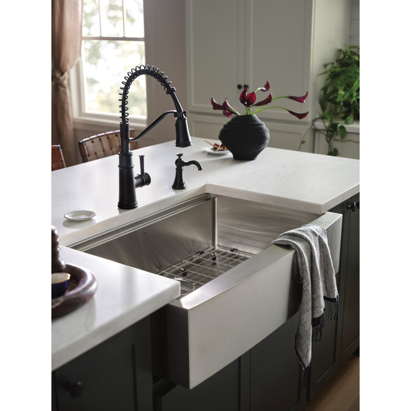 Évier de cuisine encastré à cuve simple en acier inoxydable 33 "avec accessoires Luxe Chef
