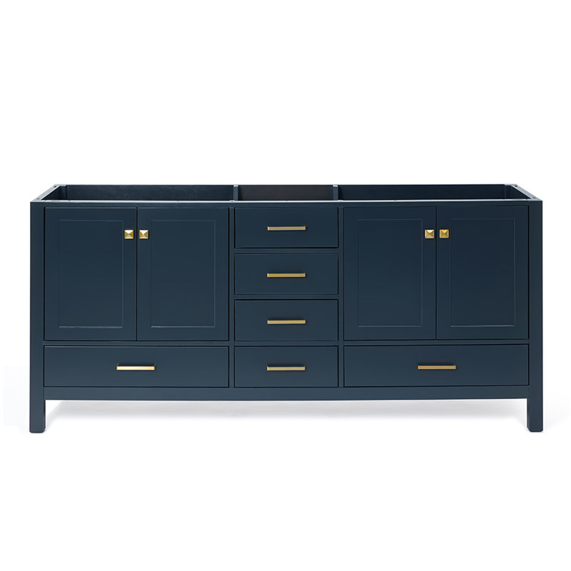 Base de meuble-lavabo double Panchuri 72 po seulement, Bleu minuit
