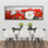 Fleurs rouges et blanches - Toile encadrée pour le salon