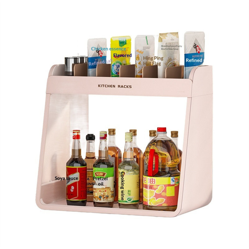Étagère de cuisine à deux niveaux / étagère à épices, Rose