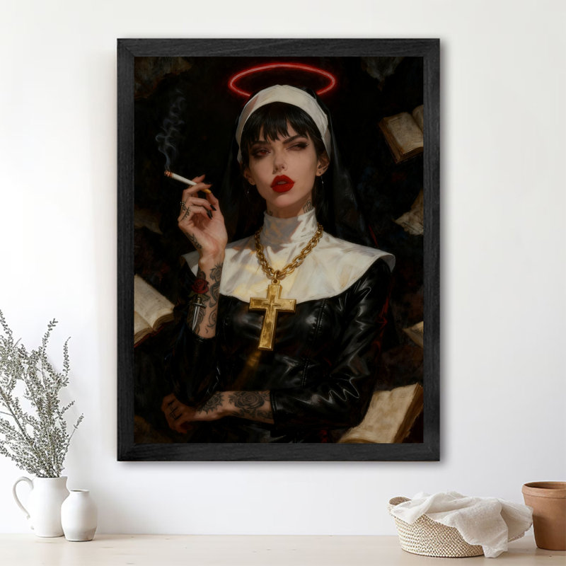 Reproduction d'art encadré noir rétro, H 11 po x l 9 po