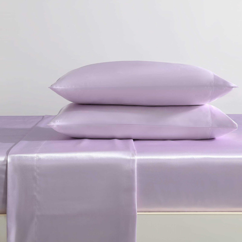 Betsey Johnson Soft Satin Sheet Sets, Twin Sheet Set with 1 Pillowcase, Cowgirl Disco Purple