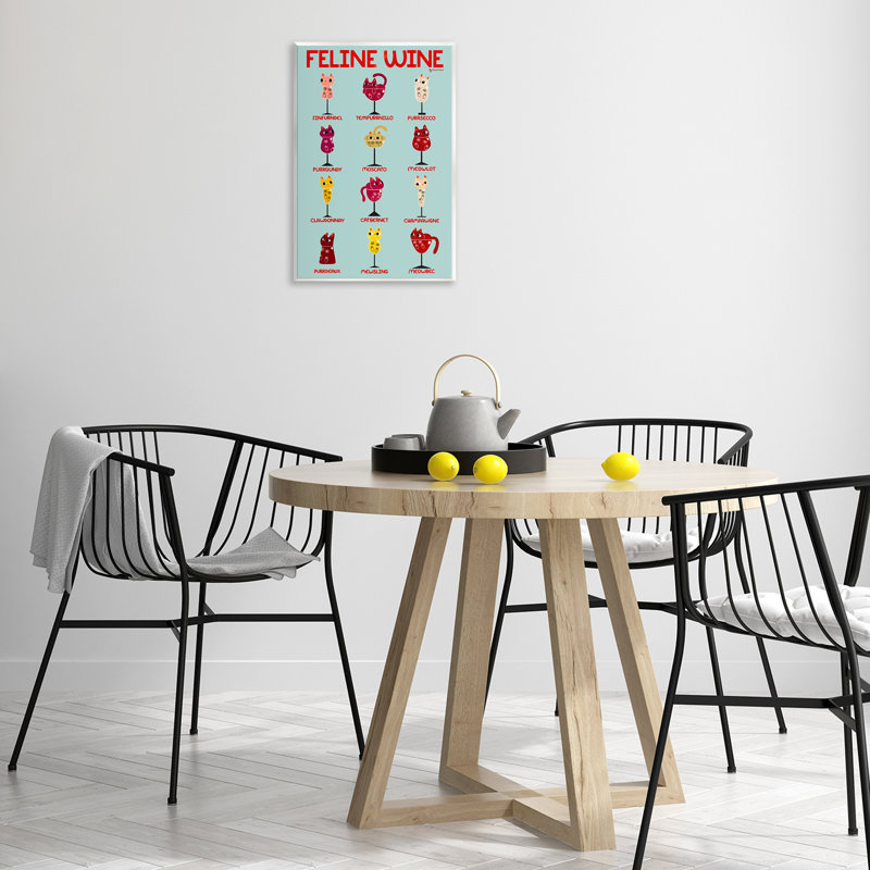 Plaque murale «Clever Feline Wine Drinks» par Carrie Cantwell, H 19 po x l 13 po