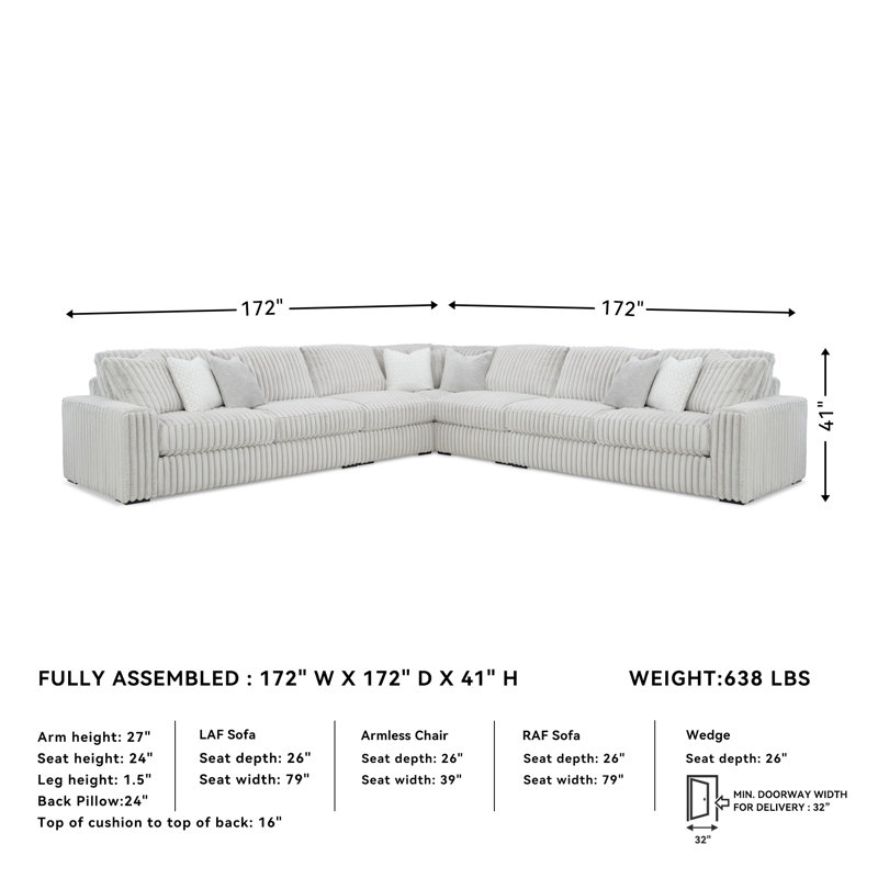 Cintra Sectional, 41" H x 172" W x 172" D