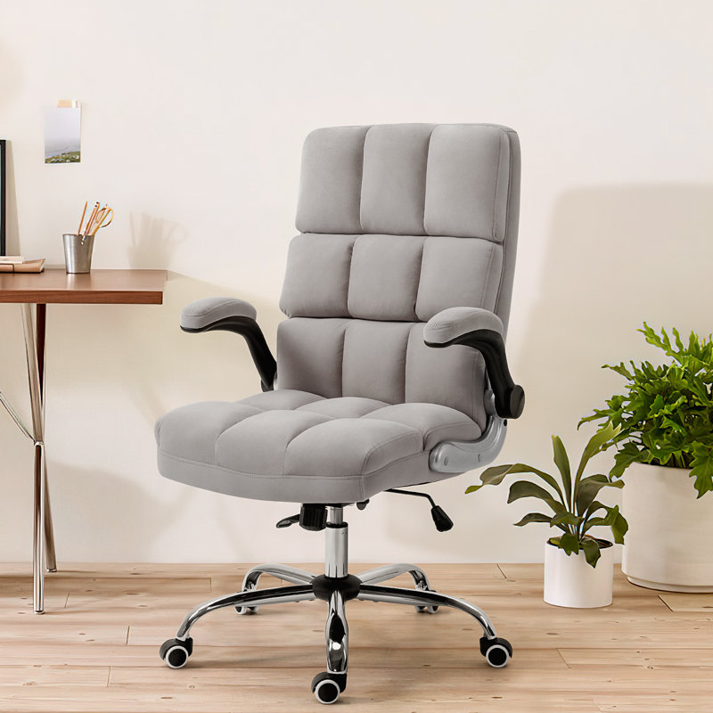 Everly Quinn Ergonomic Velvet Executive Chair & Reviews | Wayfair