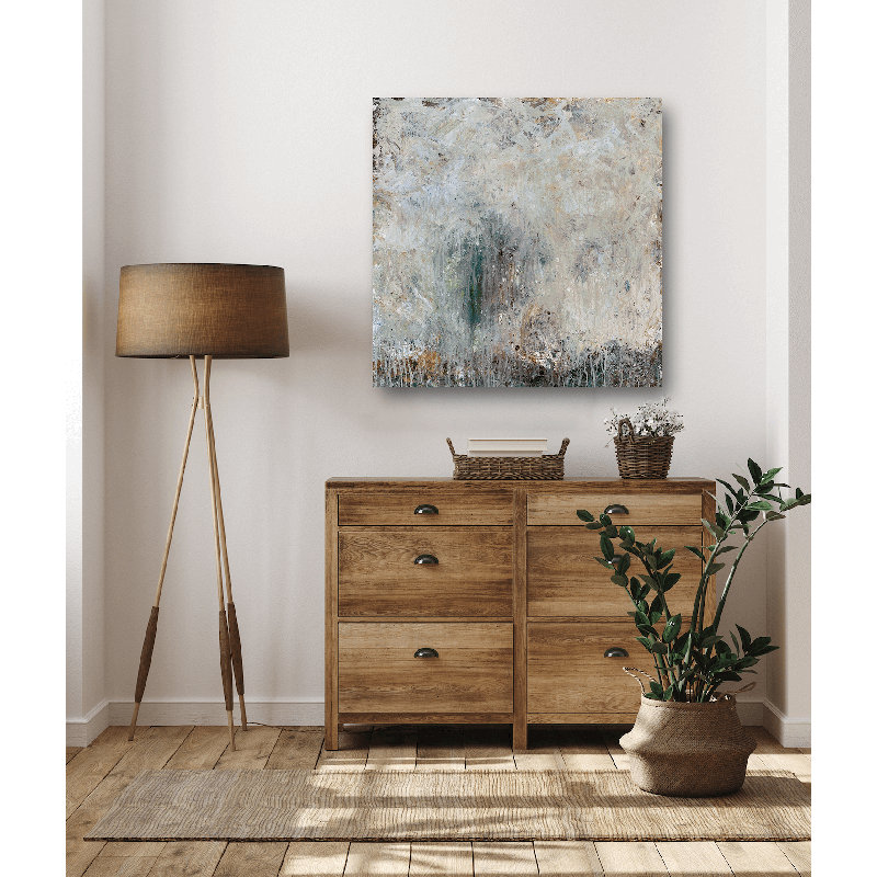 Tree In The Mist - Artist Enhanced Canvas Print, 20" H x 20" W x 1.75" D, Brown Framed Canvas