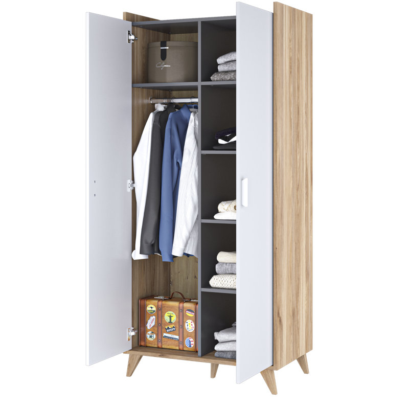 Tabiona 2 Door Manufactured Wood Wardrobe