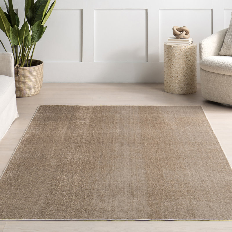 Argelia Solid Machine Washable Area Rug, Rectangle 9' x 12'