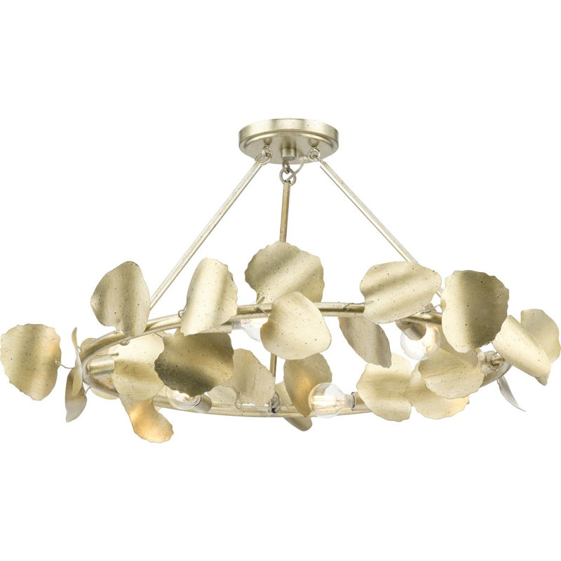 Belpre Semi-Flush Mount Light, Gilded Silver
