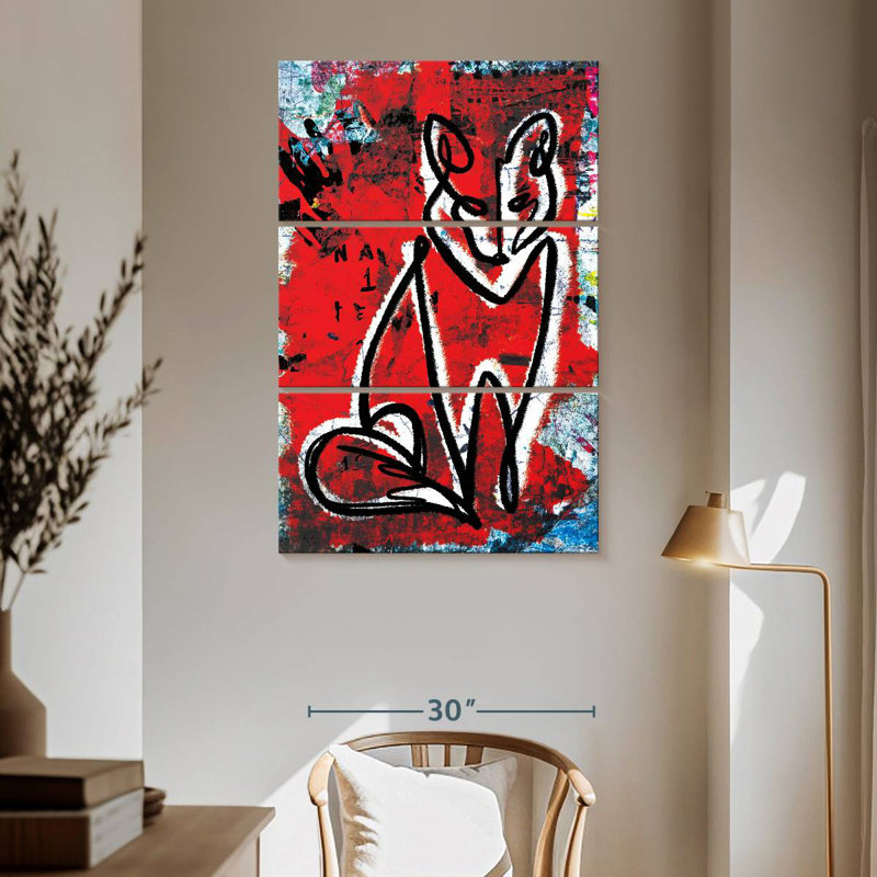 Brampt Abstract Fox, 65" H x 42" W