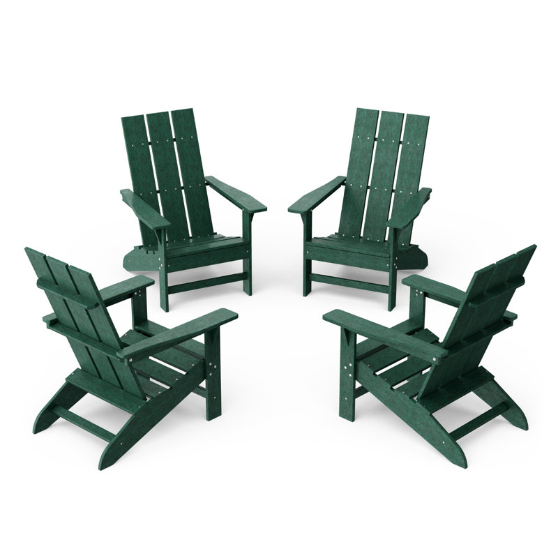Freedom 4-Piece Modern Adirondack Conversation Set, Turf Green