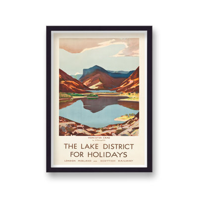 The Lake District Vintage Travel - Single Picture Frame Print