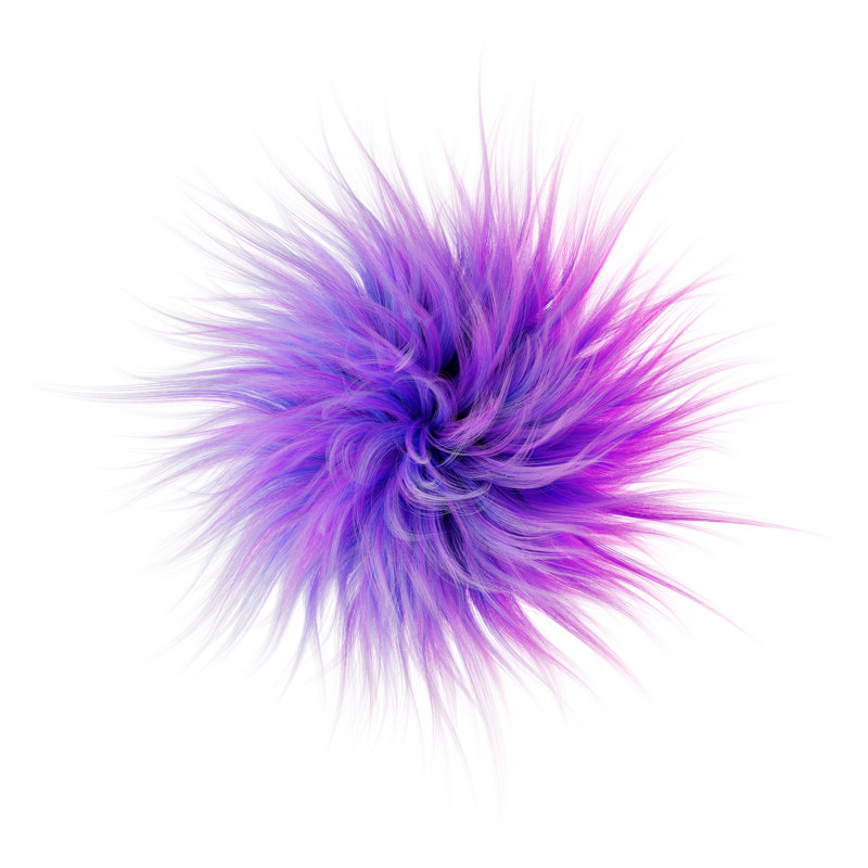 Fluffy Purple Ball - Wrapped Canvas Print, 76cm H x 76cm W x 3.8cm D