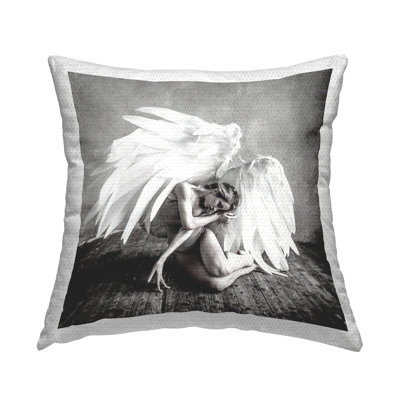 Spiritual Angel Woman Outdoor Printed Pillow by PhotoINC. Studio