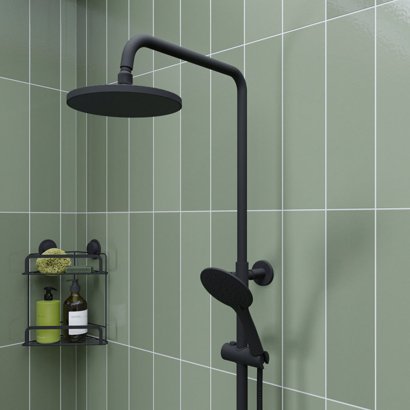 Rain Fixed Shower Head, Matt Black