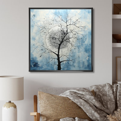 Minimalisme arbre bleu paysage IV sur toile