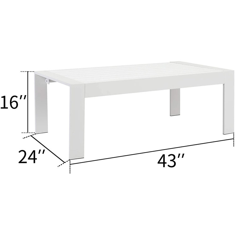 Table basse en aluminium Jonmark, Blanc