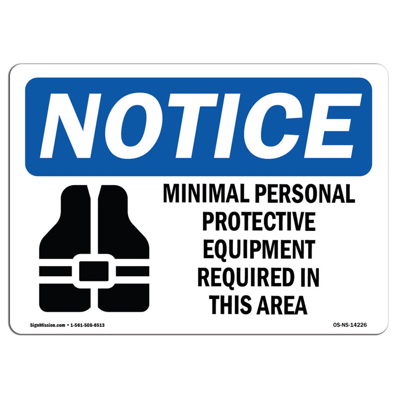 Minimal Personal Protective Aluminum Sign 12 x 18