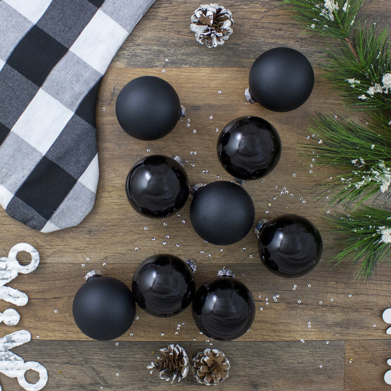 Ornement boule de Noël en verre, Noir