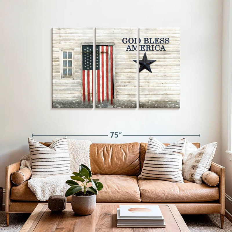 Drapeau américain Borges God Bless, H 36 po x l 57 po