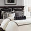 8 Piece Queen Embroidery Oversized Duvet Stylecomforter Set, In Black And White, Luxurious And Elegant