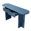 OMCHOM Console de style Mid-Century moderne de 63 pouces avec 2 tiroirs, table d'entrée cannelée en bleu