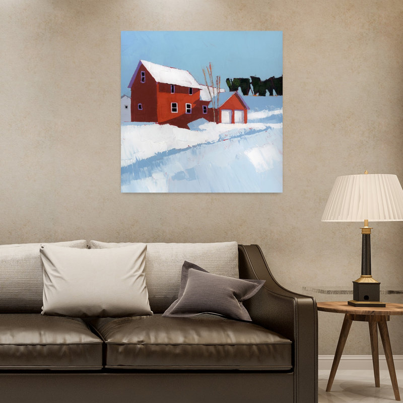 «Quiet Abstract Contemporary Winter Architecture Art», H 32 po x l 32 po