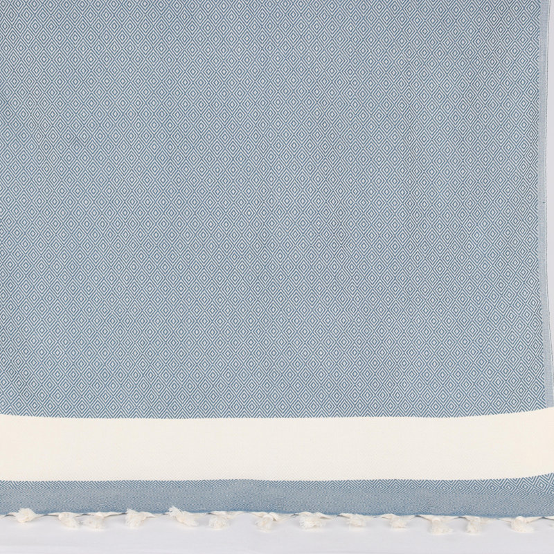 Serviettes en coton turc à motif de losanges - peshtemal et peshkir, séchage rapide et douceur, Bleu pétrole