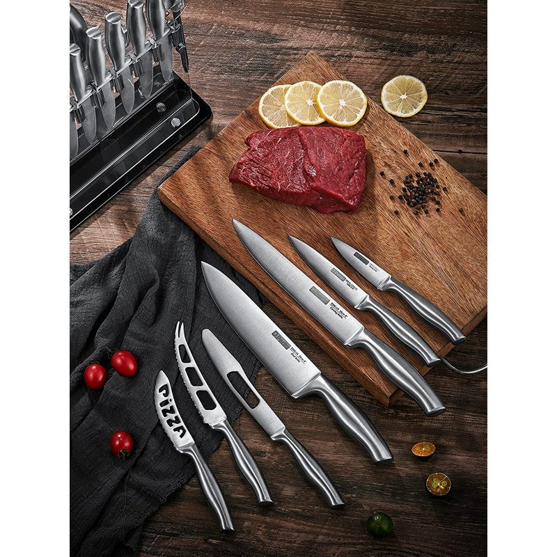 AIRPJ 17 Piece Stainless Steel Knife Block Set