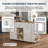 Rolling Kitchen Island with Extendable Dining Table Fits up to 85.5 in with Charging Station, Ample Storage & Lockable Wheels-129892263
