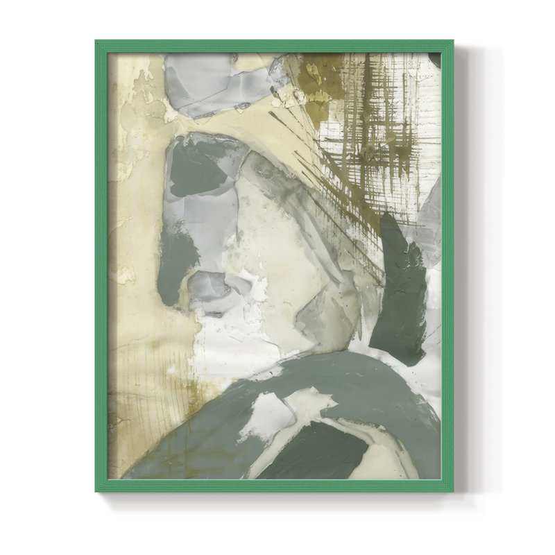 First Sprout II Framed Print - Solid Wood, 15" H x 12" W, Green