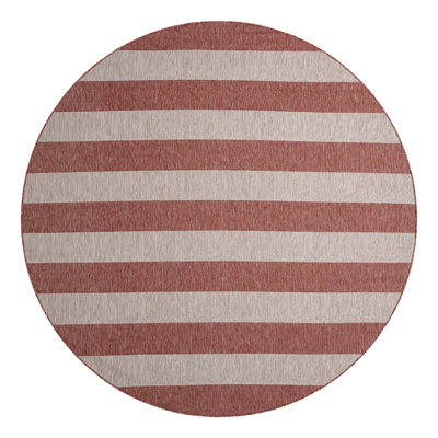 Simkins Striped Red/Gray Indoor / Outdoor Area Rug