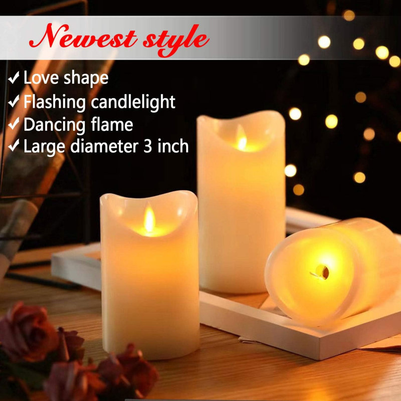 flameless Candles,LED Candles Battery Candle Height 10cm × 2, 13.5cm × 2, 16.5cm × 1; Diameter 8cm; 5PCS Latest Style Battery Candle